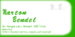 marton bendel business card